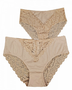 Трусы женские слипы кружевные большие размеры (хлопок)  ALINA 