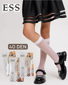Гольфы белые капроновые 40 DEN для девочки ESS