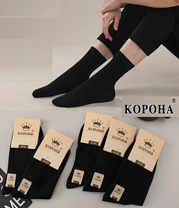 Мужские черные классические носки КОРОНА